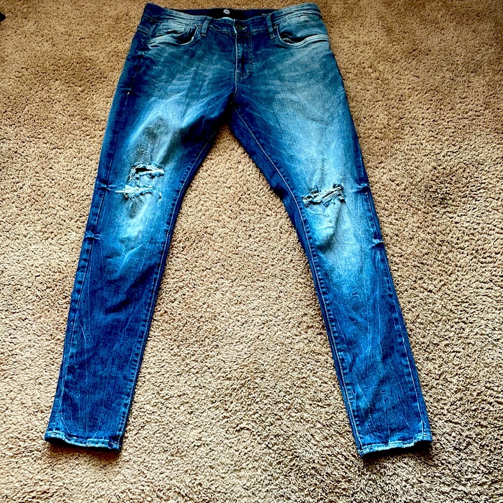 Pants with rips in them, fit great!